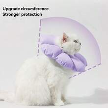 Purple Lovely Flower Pet Elizabethan Collar, Pet Recovery Neck Cone, Dog Cat Spay Neuter Protective Collar, Anti-Bite Anti-Lick Head Cover - Multicolor - View 9