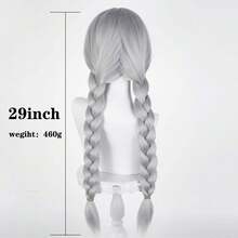 39英寸长直发新款电影版朱迪兔假发长灰色合成动漫万圣节派对耐热假发 - 灰色 - 查看 6