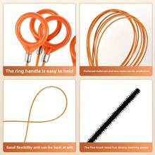 1/2支装管道疏通器，管道堵塞清除工具，蛇形毛发清洁工具，长31.89英寸，适用于淋浴房、厨房水槽、浴缸和浴室管道，带毛发收集器 - 多色 - 查看 8