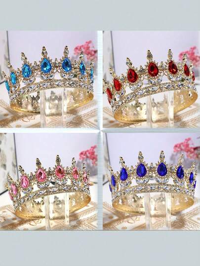Fashionable Crystal Queen Crown, Bridal Headpiece, Crystal Crown For Women, Girls, Wedding, Birthday Party, Prom, Gift, Suitable For Princess Wedding Headpiece, Bridal Crown, Bride Crown