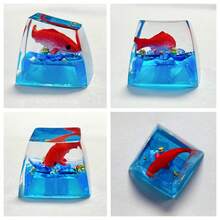 1pc Resin Drop-Gel Transparent Personalized Koi Fish Goldfish Keycaps For Underwater World Cross-Axis Mechanical Keyboard Keycaps - 1 Piece - View 9