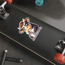 3/6/12pcs Cute Bull Stickers, Funny Cartoon Style Stickers For Phone, Notebook, Office, Versatile Use - White Background - View 6