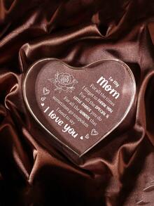 1pc Mom's Birthday Gift, "I Love You Mom" Acrylic Keepsake - Daughter/Son's Birthday Gift For Mom, Best Christmas/Mother's Day Present - Mother's Day Acrylic Transparent Heart - View 3