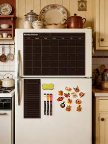 1/18pcs Refrigerator Planner Stickers + Baking Sticker Set, Magnetic Whiteboard Memo Notes, Erasable Reminder Board, Magnetic Sticky Notes - one-size - View 3