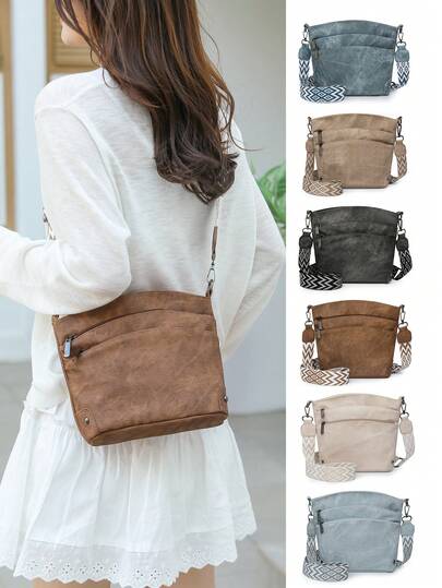 Geantă crossbody din pânză pentru femei, capacitate mare, geantă de umăr nouă, rucsac casual pentru mame de vârstă mijlocie, potrivită pentru naveta la serviciu și călătorii