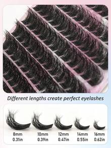 156PCSD Segmented False Eyelashes, With A Soft And Smooth Texture, Are 8-16mm In Length. Ideal For DIY At Home And Convenient To Carry When Going Out, They Are Suitable For Daily Use And Can Be Reused,Eyelash Cluster, Eyelash, False Eyelash. - D - View 4