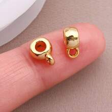 Bộ 10 khóa cài nối bằng đồng mạ vàng 18K và bạch kim bạc dày dặn, kích thước 8x6x3.5mm, kiểu dáng tối giản thanh lịch, thích hợp cho đám cưới và tiệc tùng. - Nhiều màu - Xem 10