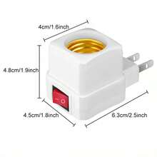 2/4pcs E26/E27 Socket Extender Adapter With Switch, Plug-In Lamp Holder, Convert Outlet To Bulb Socket, 2/3 Plug Splitter, Suitable For Garage, Porch, Camera And More - US A Type Plug(110-127V) - View 4