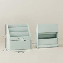 Bookcase For With Shelves Drawer Bookcase For Bedroom Playroom Green - Green - View 4