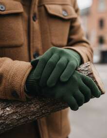 Lilas Inova Unisex Thick Wool Glove Autumn Winter High Quality - 軍綠色 - 查看 8