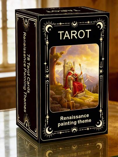 1 Box Vintage Renaissance Tarot Cards, 78pcs Waite Rider Tarot Deck With Instruction Booklet, Hardcover Gift Box. 400GSM Thick Paper Spiritual Healing Tarot Card Set, Tarot Cards, Oracle Cards