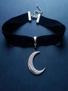Collier court pour femme style gothique à la mode en alliage avec pendentif croix strass et combinaison velours noir, chaîne ras-du-cou, pour fête de vacances, bal, cadeau pour amies - Argent ancien - Voir 1
