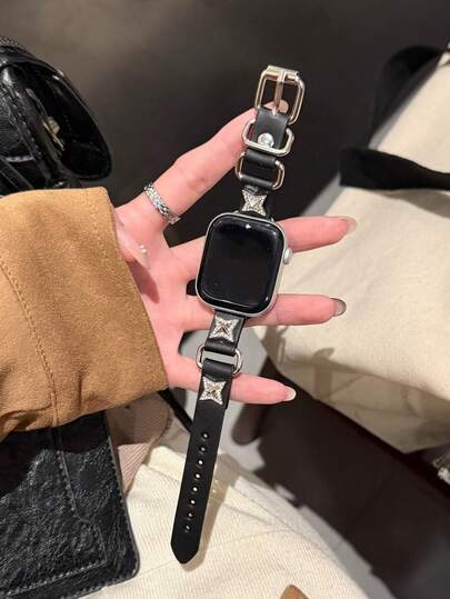 1pc Vintage Punk Style Band, Compatible With Apple Watch 38mm 40mm 41mm 42mm 44mm 45mm 46mm 49mm, Compatible With Apple Watch Series 11 10 9 8 7 6 5 4 3 2 1 SE, Compatible With Watch S11 S10 S9 S8 S7 S6 Ultra 3/2/1, Fashionable Smart Watch Strap