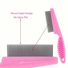 4-Piece Flea And Tick Comb, Dog And Cat Grooming Comb, Hair Grooming Set, Suitable For Small, Medium And Large Pets - Multicolor - View 3