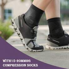 1 Pair High-Quality Ankle Compression Socks With Arch And Ankle Support, Open Toe Design, Suitable For Daily Wear And Outdoor Activities - Multicolor - View 3