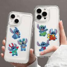 8张史迪奇卡通贴纸，史迪奇派对礼品，防水贴纸，适用于书籍、日记本、手机壳、笔记本电脑、平板电脑、水瓶，是节日、生日、奖励或装饰礼品的理想之选，也是剪贴簿用品和文具的趣味贴纸。 - 多色 - 查看 5