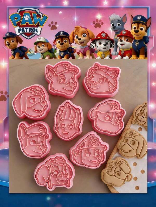  1pc Paw Patrol Silicone Baking Mold, Convenient To Use. Random Character Molds For DIY Pacifiers, Kitchen Cookies Decoration, Bottles, Clothing, Candy Cookies, Suitable For Cake Decorating Molds