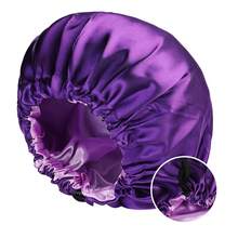 New Women's Fashion Double-Layer Satin Sleep Cap For Beauty And Hair Care, Adjustable BEQJ - 紫色+粉紫 - 查看 13