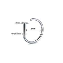 3Pcs Women Men Fake Piercing Nose Ring Fashion D-Shape Punk Non Piercing Nose Clip Stainless Steel Perforation Septum Body Jewelry - 3 chiếc - màu bạc - Xem 1