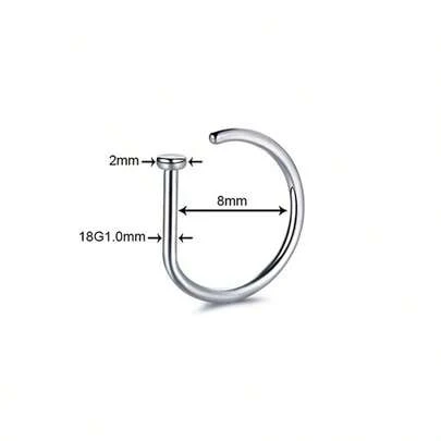 3Pcs Women Men Fake Piercing Nose Ring Fashion D-Shape Punk Non Piercing Nose Clip Stainless Steel Perforation Septum Body Jewelry