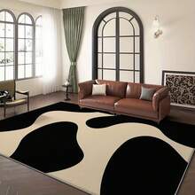 Modern Abstract Wave Patterns Flannel Carpet, 2D Digital Printing, Non-Slip Rubber Bottom, Multiple Sizes Available. Suitable For All Seasons, Washable, Machine Washable, Comfortable, Unique, Suitable For Him, Her, Family Members, Boyfriend, Girlfriend, Father, Family Members, Mother, Lover, Daughter, Son, Grandfather, Grandmother, Teacher, Doctor, Nurse, Friend, Classmate, Pet. As Birthday Gifts, Household Items, Wedding Items, Souvenirs, Home Decoration, Daily Life, Office Decoration, Birthday, Anniversary, Valentine's Day, Thanksgiving, Graduation Season, Christmas, Halloween, Mother's Day, Father's Day, Wedding, New Year Gift Decoration. Suitable For Shopping Centers, Restaurants, Kitchens, Bathrooms, Living Rooms, Bedrooms, Corridors, Balconies, Outdoor Doors, Door Mats, Entrance Mats, Non-Slip Mats, Offices, Cafes, Piano Room Floor Decoration - 多色6 - 查看 7