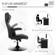 Video Game Chair With Lumbar Support Racing Style Home Office Chair Computer Chair With Swivel Base Flip-Up Armrest And Headrest Black - Black - View 5
