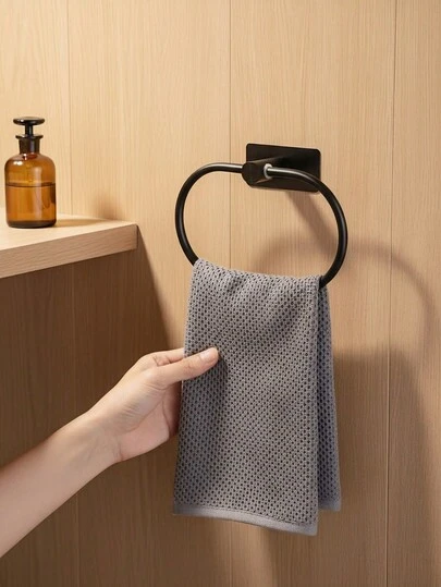 Bathroom Towel Holder, Stainless Steel Towel Ring For Bathroom Storage And Organization, Drill-Free Installation