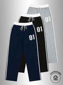Women's New Outdoor Casual Pants, Digital Printing Belt Patchwork Loose Casual Sports Pants, Suitable For All Seasons, Fit For Fitness, Yoga, Daily Wear, Outdoor Hiking, Perfect Gift For Girlfriend - Navy Blue - View 6