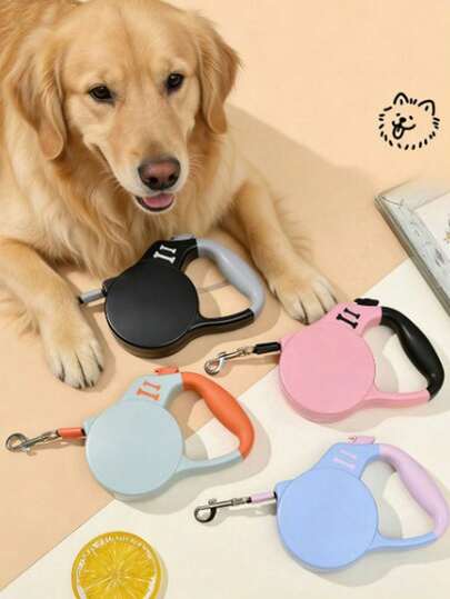 1条可伸缩狗绳 - 宠物防爆牵引绳 - 狗绳 - 遛狗绳 - 适用于小型/中型犬 - 柯基犬、柴犬 - 猫狗通用可伸缩宠物牵引绳