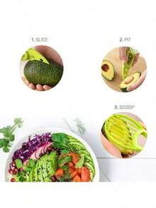 3-In-1 Avocado Slicer, Avocado Pitter, Avocado Peeler, Fruit Separator, Plastic Knife, Kitchen Vegetable Tool, Household Utensil - Multicolor - View 7