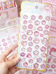 Hình dán hoa anh đào 3D pha lê, với kết cấu đá quý trong suốt được cắt gọt để tái hiện đường nét hoa anh đào, màu hồng chuyển sắc không phai, thiết kế chạm khắc lấp lánh tinh tế! Chống thấm nước và chống trầy xước, dễ dán, thích hợp để trang trí sổ kế hoạch, cốc và văn phòng phẩm, vẻ ngoài trang nhã tạo nên bầu không khí trang nhã! - Nhiều màu - Xem 12