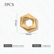 5-Piece 304 Stainless Steel 18K Gold-Plated Multi-Element Large-Hole Bead DIY Charm Jewelry Necklace Bracelet Making Accessories Women's Stainless Steel Jewellery Handmade Components - Bead - View 10