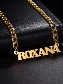 Personalized Custom Name Necklace For Women Pendant Chain Birthday Jewelry Gifts Sideways Name Choker - Multicolor - View 2