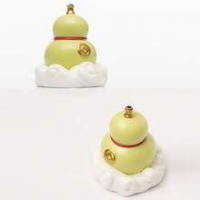 1个粉色和柠檬黄吉祥葫芦香炉，优雅桌面茶宠禅意摆件，精致小礼物 - 多色 - 查看 4