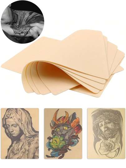 5/10pcs Blank Tattoo Practice Skin - Active Silicone Practice Skin Suitable For Beginners And Professionals - Suitable For Eyebrows And Body Art Tattooing Tools