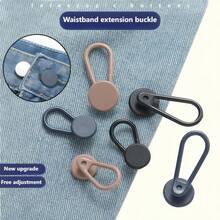 6/12pcs No-Sew Denim Pants Waist Extender, Plastic Elastic Waistband Adjustable Buckle For Pants & Skirts - Waist Buckle - View 7