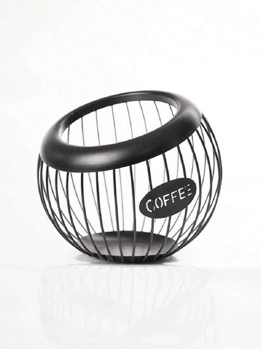 Large Capacity Coffee Capsule Storage Basket, Suitable For All Coffee Capsules, Coffee Capsule Holder, Countertop Coffee Bar Metal Coffee Capsule Storage Rack