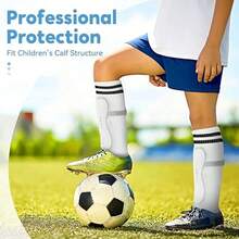 2 Pairs Children & Teenagers Professional Football/Cycling Leg Guards, Shin Pads, Football Socks, Leg Protector Inserts - Black - View 6