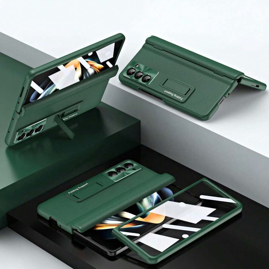 Galaxy ZFold3/ZFold4/ZFold5/ZFold6/ZFold7 Phone Case, Full Body Protection, Integrated Case & Screen Protector, Hinge Protection, Metal Lens Protection Ring Design, With Tempered Glass