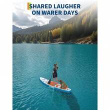 Inflable Stand Up Paddle Board 11ft * 34 "/10.6ft * 30" tablas de remo extra anchas para adultos, SUP con accesorios premium y mochila de nylon, remo ajustable, bomba de mano, 3xFin, correa - 11 pies - Ver 5