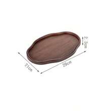 1pc Walnut Oval Serving Tray, Suitable For Holding Food, Snacks, Beverages, Sushi, Steak, Pizza, Desserts, Cakes, Breads, Also Can Be Used As Breakfast Tray, Coffee Tray, Tea Tray, Dinner Plate, Food Serving Platter - Maroon - View 12
