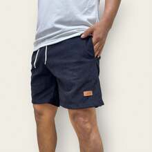 Kit 3 Bermuda Men's Mauricinho Textured Fabric Premium Shorts Casual Basic Gym Training - Màu xanh hải quân - Xem 8