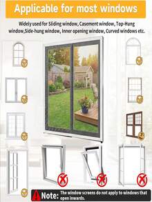 白色防蚊纱窗,可重复使用,自粘网状,防蚊虫,透气,适用于卧室和客厅 - 白網白邊 - 查看 7