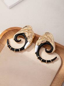 1 Pair Exaggerated Crystal Elephant Earrings, Style - Multicolor - View 4