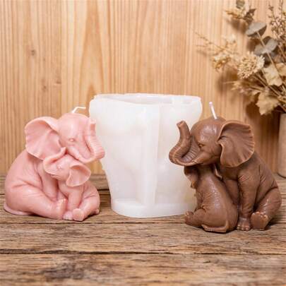 Elephant Family Silicone Candle Mold - 3D Mother & Elephant Soap Mould For DIY Candle, Soap, Resin, Plaster & Memorial Keepsake Crafts