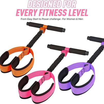 1 pieza Banda de resistencia duradera con asas, tubo de látex grueso y correa acolchada de espuma suave, adecuada para ejercicios abdominales, de cintura, brazos, núcleo/entrenamiento de resistencia y estiramiento de piernas