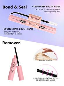 Asiteo 616片D型卷翘蓬松假睫毛嫁接套装，包含尖头款+40D+60D+80D+100D，打造浓密卷翘的睫毛，DIY睫毛嫁接套装，柔软蓬松的单根假睫毛，打造自然浓密的Y2K蝴蝶妆容，套装包含DIY睫毛胶水和定型液、卸妆液、睫毛镊子和睫毛刷，适合日常使用、派对、旅行或赠送亲朋好友。 - 彩色 - 查看 8