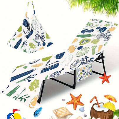 Pocket Beach Towel Sunbathing Lounge Chair, Portable Beach Sunbathing Bed Towel, Super Soft Microfiber Quick Dry Travel Beach Chair Cover, Suitable For Sunbathing Lounge Chair, Pool Chair (75x210cm)