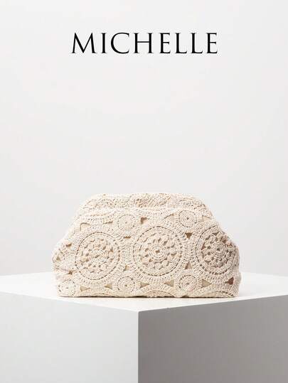 Floral Print Clutch Bag For Women, Boho Style, Summer Beach Bag, Travel Essential, Vacation Outfit, Crochet Set