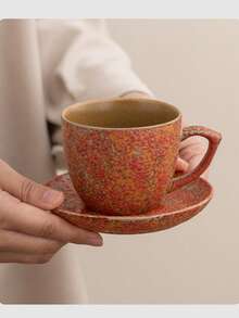 1 Set Small Capacity Minimalist Coffee Cups, Afternoon Tea Cups, Couple Cups, Ceramic Coffee Cups With Crackle Glaze, Home Breakfast Milk Cups, Hanging Ear Coffee Cups, Wine Glasses, Latte Art Cups, Espresso Cups, Ceramic Mugs, Crackle Glaze Ceramic Cups, Small Capacity - Multicolor - View 12